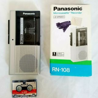 Vintage Panasonic Microcassette Recorder Model Rn - 108 2 Speed