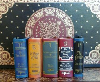 5 Del Prado Miniature Books H G Wells Time Machine Moliere Lord Byron Poetry.