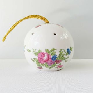 Vintage Floral Porcelain Hanging Sachet,  Scent Holder,  Potpourri For Deodorising