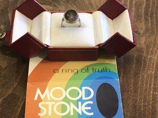 Vintage Mood Stone Ring Sterling Silver Sz 7 Oval