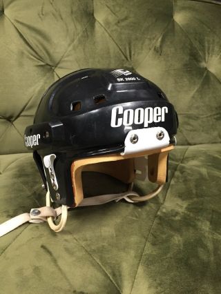 Vintage Cooper Sk2000 L Hockey Helmet Old Timer Hockey Black