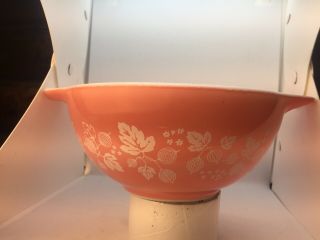 Vintage Pyrex Pink Gooseberry 442 1.  5 Quart Cinderella Nesting Bowl Euc