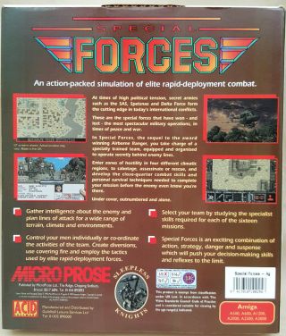 Special Forces ©1992 ACID MicroProse Game for Commodore Amiga 500 600 1200 3000 4