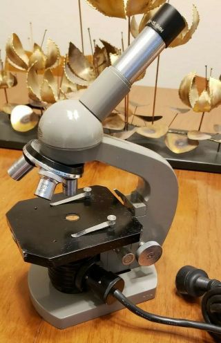 Vintage Olympus Elgeet Microscope W/ Stage & 5x 10x 40x Lens