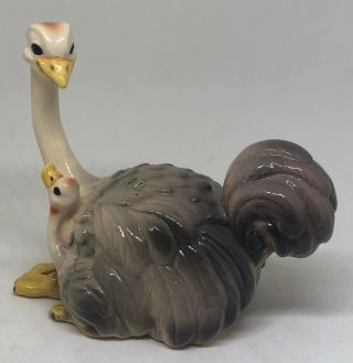 Vintage Porcelain Ostrich With Baby Figurine Japan Statue 4 " X 2.  25 " X 3.  75 "