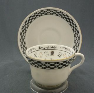 Vintage Grosvenor Tea Cup Of Knowledge Fortune Telling Tarot Tea Leaves Bone