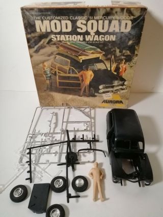 1969 Vintage Aurora Classic 51 Mercury Squad Station Wagon Model Kit Xyz