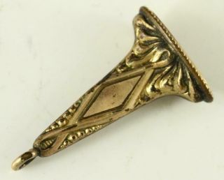 Vintage Estate Jewelry Victorian Watch Fob Pendant Charm Engraved ELMER 1 
