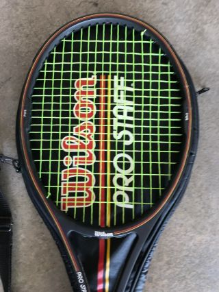 Vintage Wilson Pro Staff Graphite / Kevlar Tennis Racquet 4 5/8 Read Descrip 2