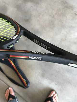 Vintage Wilson Pro Staff Graphite / Kevlar Tennis Racquet 4 5/8 Read Descrip 7
