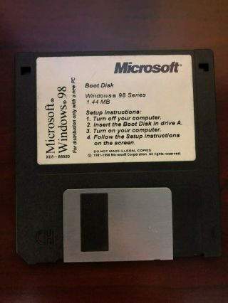Microsoft Windows 98 3.  5 Floppy Boot Disk 1981 - 1998 X03 - 66930