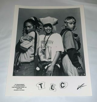 Tlc 1990 Og Press/promo 8x10 Bio Photo Laface Records Left Eye Lisa Lopes Vtg