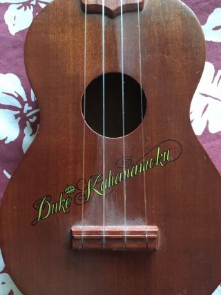 Vintage Duke Kahanamoku Ukulele Soprano,  Surfing