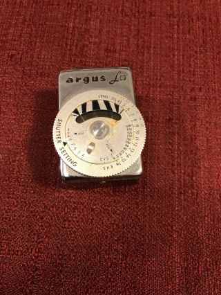 Vintage Argus Lc - 3 Light Meter Exposure Meter In.