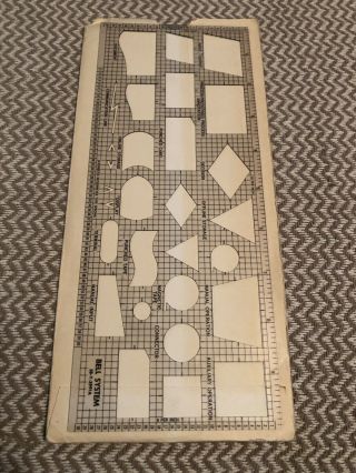 Vintage Bell System Flowchart Communications Template W/ Sleeve Case