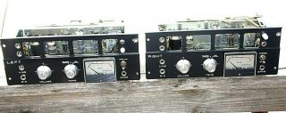 2,  Roberts Recorder Amps,  single ended 6BQ5,  tube preamps,  with meter DIY, 2