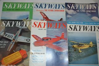 6 Vintage Skyways Magazines 1948,  1949,  1950