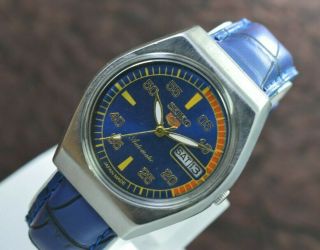 Vintage Seiko 5 Day Date 17 Jewels Automatic 6309 Movement Wrist Watch 2