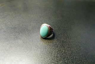 Vintage Navajo Turquoise Ring Size 9 Sterling Silver Vintage Jewelry Ring