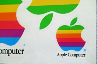 Vintage Sheet of 4 Rainbow Design Apple Computer Decal Stickers LAST ONE 3