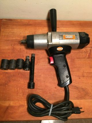 Vintage Craftsman Sears Electric Impact Wrench 1/2 " Drive,  W/ Sockets Swivel Extn