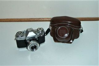 Zeiss Ikon Contaflex 35 Mm Camera W/zeiss Tessar 50mm 1:2.  8 Lens,  Case