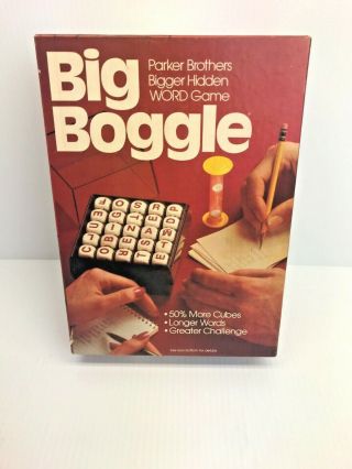 1979 Vintage Parker Brothers Giant 5 X 5 Big Boggle Family Word Game Complete