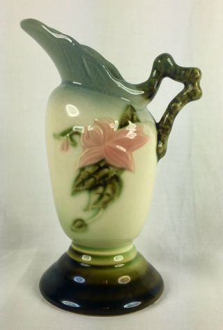 Vintage Hull Pottery W3 - 5 - 1/2 Pitcher Vase,  Pink,  Green,  Blue Made In Usa Perfect
