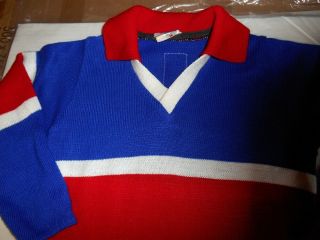 Vintage 70s 80s Footscray Western Bulldogs Knitted AFL VFL Guernsey Jersey 30 