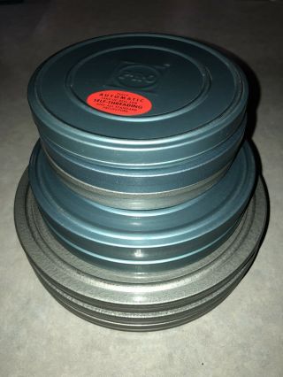 Antique Vintage 8mm Movie Reel Pro Standard Tin Cases Empty (8) Various Sizes