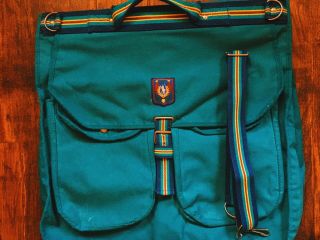 Vintage Polo Ralph Lauren Garment Bag Green With Rainbow Straps Luggage