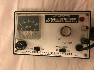 Vintage Tandy Micronta Transistorized Dc Power Supply 20 - 200 Mil Powers On