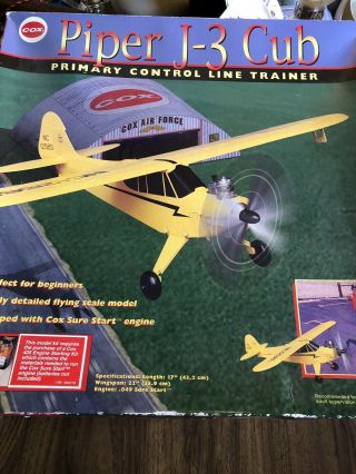 Vintage Cox Piper J - 3 Cub Primary Control Line Trainer Airplane