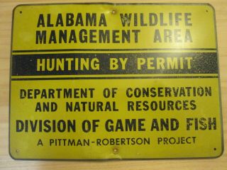 Vintage Wildlife Sign - Alabama Wildlife Management Area