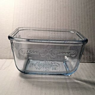 Vintage Philbe Sapphire Blue Fire King Oven Glass Square Refrigerator Dish