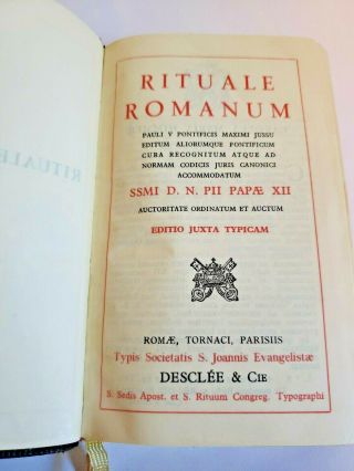 Antique Rituale Romanum Book Ssmi D.  N.  Pii Papae Xii Editio Juxta Typicam