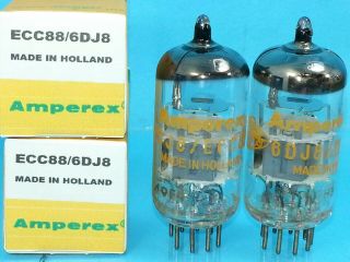 Amperex Orange Globe 6dj8 Ecc88 Vacuum Tube 1969 Matched Pair Sweet Warm Tone