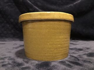 Vintage 1963 Douglas Ferguson Pigeon Forge Pottery Yellow Covered Butter Crock 3
