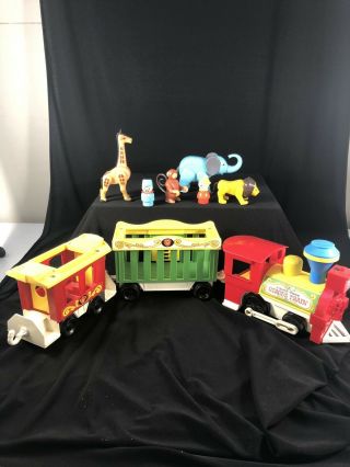 Vintage Fisher Price Little People Circus Train 991 w/ Animals & People 4