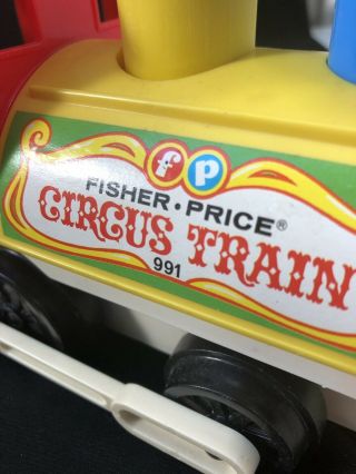 Vintage Fisher Price Little People Circus Train 991 w/ Animals & People 5