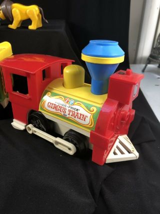 Vintage Fisher Price Little People Circus Train 991 w/ Animals & People 6