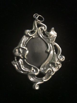 Vintage 925 Sterling Silver Mexican Jewlery Picture Pendant Calla Lilies 2