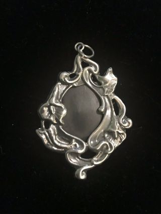 Vintage 925 Sterling Silver Mexican Jewlery Picture Pendant Calla Lilies 4