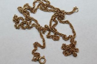 Vtg 14k Gold Filled Rope Twist Necklace Chain 19.  5 " Tw3.  6g (14 - 2)