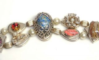 Vintage Victorian Revival SLIDE Bracelet - Venetian/Foil Art Glass - Cherub - Cameo 3