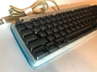 Vintage Apple Usb Blue Wired Keyboard Model M2452 Translucent Teal