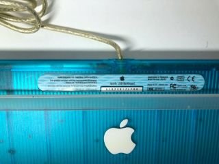 Vintage Apple USB blue Wired Keyboard Model M2452 Translucent Teal 3