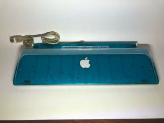 Vintage Apple USB blue Wired Keyboard Model M2452 Translucent Teal 4