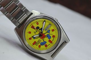 Vintage Seiko Mickey Mouse Day Date 17 Jewels 6309 Movement Men ' s Wrist Watch 3