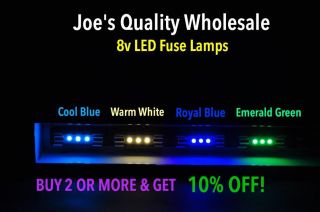 (100) Warm White Or Cool Blue Led 8v Fuse Lamps 2226 Meter - Receivers/dial/4230